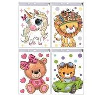 dekorace okenní BAR.ZVÍŘÁTKA-4 druhy, 30x50xcm, fólie