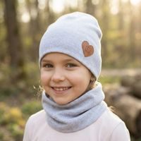 Dětský set (čepice + nákrčník), MY MIMI - Světle šedá