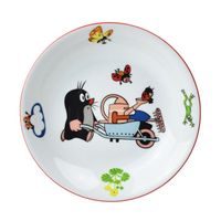 talíř d20cm hluboký, KRTEK a kolečko, dětský,český porc.