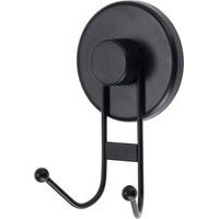 háček- 1ks ČERNÝ 7x5,5x12cm, přísavka, kov