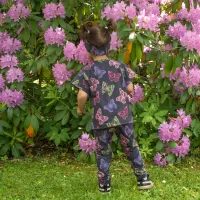 Unuo, Batolecí softshellové kalhoty s fleecem Basic, Černá, Květiny