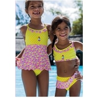 Detské plavky jednodílné 25407 01 žluto/růžová