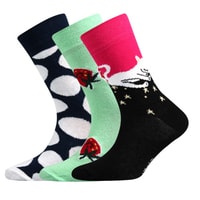 Dětské obrázkové ponožky s elastanem 057-21-43-V mix barev holka