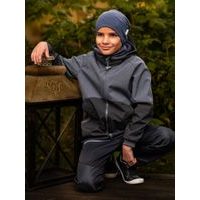 Unuo Softshellová bunda s fleecem Street DUO, Černá, Žíhaná antracitová ( Unuo softshell jacket)