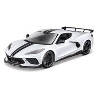Maisto Maisto - 2020 Chevrolet Corvette Stingray Coupe (High Wing), bílá, 1:18