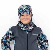 ESITO Bavlněný nákrčník Barevná srdce - černá