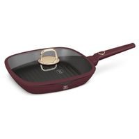 BERLINGERHAUS Pánev grilovací s titanovým povrchem a poklicí 28 cm Leonardo Collection BH-8037