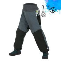 Unuo Zimní softshellové oteplovačky, Černá / Žíhaná antracitová, Metricon kluk (Softshell winter trousers)