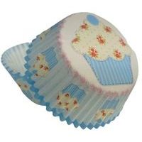 košíček d50x32mm muffiny, modrý, 50ks, papír