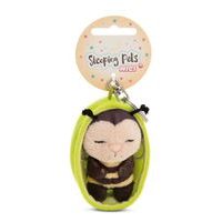 NICI NICI klíčenka spící Včelka 8cm, zelený košík, GREEN
