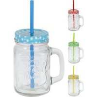 sklen. 400ml, 1ks, s uchem, PUNTÍK,kov.uz., brčko