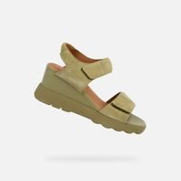 Khaki dámská obuv na klínku Geox Spherica EC6
