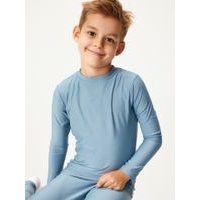 Unuo Dětské termo triko s dlouhým rukávem, Modrá