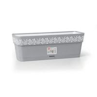truhlík 50cm kam.šedý/bílý, GAIA+miska, š18,v17cm, plast