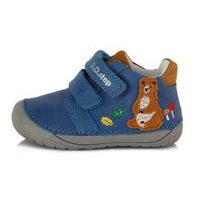 Dětská celoroční barefoot obuv DDstep - Bermuda Blue s medvědem