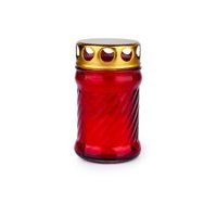 Provence SVÍČKA HŘBITOVNÍ PROVENCE 8H, BÍLÁ/ČERVENÁ_hamashop