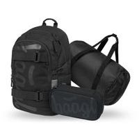 BAAGL SET 3 Skate Uni černá: batoh, penál, sportovní taška