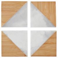 ALPINA Podtácky dřevěné / mramor sada 4 ks čtverec ED-227023ctve