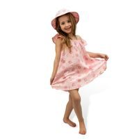 ESITO Dívčí mušelínové šaty Flower - růžová / 80 - 86