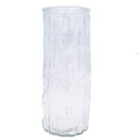 váza d 9,5x25cm, VÁLEC, vroubkované sklo