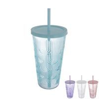 Sklenice s víčkem a brčkem 0,48 l 1 ks