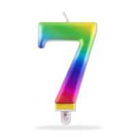 TORO SVÍČKA ČÍSLICE "7" ZAPICHOVACÍ, 7,5CM, DUHOVÁ_hamashop