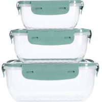 EXCELLENT HOUSEWARE Dóza na potraviny sada 3 ks tmavě zelená KO-024001560tmze