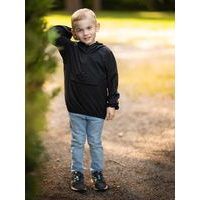 Unuo, Dětská softshellová bunda s beránkem, Černá Žíhaná