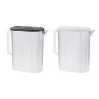 džbán 3,0l, přírodní plast, bílé, černé víčko, plast