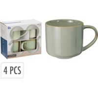 EXCELLENT HOUSEWARE Sada hrnků 4 ks 332 ml zelená KO-Q07000110