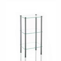 KELA Regál LARS rohový, chróm / sklo, 3. patrový KL-18100