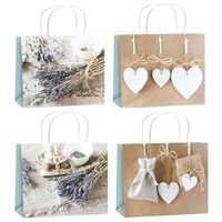 taška dárk. L, LEVANDULE/SRDCE, 32x26x12,7cm, papír