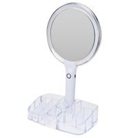 EXCELLENT HOUSEWARE Kosmetické zrcátko s LED osvětlením a organizérem 18 x 34,5 cm KO-170488360