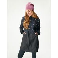 Unuo Dámský softshellový kabát s fleecem Street, Černá, Květiny