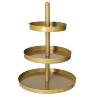 HIT Etažér třípatrový nerez 35 cm zlatá HT-24500465