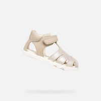 Béžové dívčí barefoot sandály Geox Sandal Steppieup