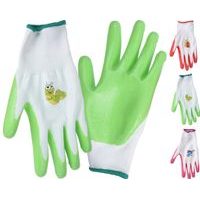 rukavice 1 pár, PES+PVC, 3 barvy, dětské,zahradní