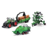 Bburago Bburago - FARMLAND, Set FENDT 1050 VARIO a příslušenství, 10 cm
