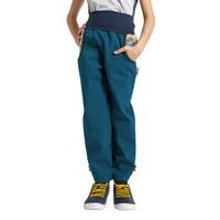 Unuo, Dětské softshellové kalhoty s fleecem Basic, Kobaltová, Veselé kopečky