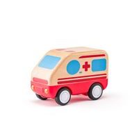 WOODY Auto sanitka se zvuky a světlem, setrvačník