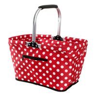 TORO KOŠÍK NÁKUPNÍ ČERVENÁ A BÍLÝ PUNTÍK 48X28X28CM_hamashop