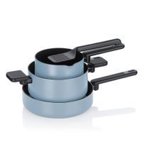 KELA Sada hrnců Mira s keramickým povrchem 5 ks, kouřově modrá KL-15200