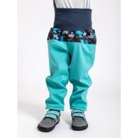 unuo Batolecí softshellové kalhoty s fleecem Květinky fuchsiové (Softshell toodler trousers)