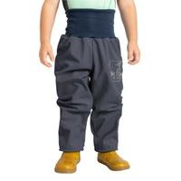 unuo Batolecí softshellové kalhoty s fleecem Antracitové + reflexní obrázek Evžen (Softshell toodler trousers)