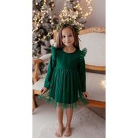 Dívčí slavnostní šaty zelené tyl