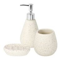 EXCELLENT HOUSEWARE Koupelnové doplňky set 3 ks mramor bílá KO-795420720bila