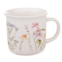 hrnek 440ml, 1ks, LUČNÍ KVĚTY 2, porcelán