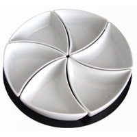 TORO Sada misek "VĚTRNÍK", 6 ks, keramika, dřevěný podnos_hamashop