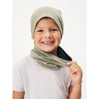 Dětský nákrčník z teplákoviny Basic, Khaki