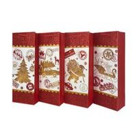 TORO TAŠKA NA VÍNO VÁNOČNÍ 36x12.5x8.5CM, 4XASSORT_hamashop